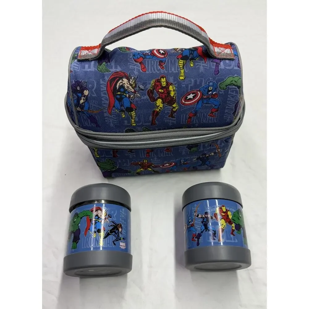 Pottery Barn Kids DC Marvel Hot Beverage Soup Containers With Lids Lunch Bag